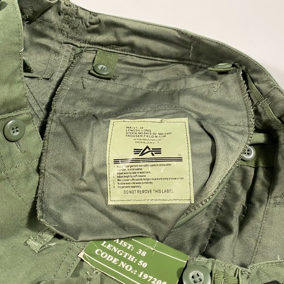 NWT Vintage Alpha Industries military parachutist surplus pants mens size 36x30 - Picture 5 of 8